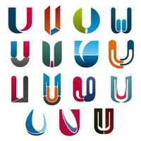 U letter vector icons template company brand name