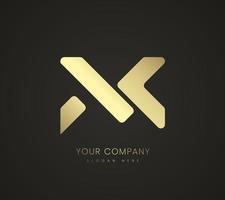 logotipo flexible dorado, un diseño de logotipo x moderno y un icono duro premium utilizado para la financiación de la marca comercial y el diseño del logotipo del vector dorado