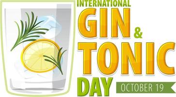 International Gin And Tonic Day Banner Design vector