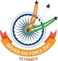diseño del cartel del día de la fuerza aérea india vector