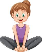 Yoga cobblers pose cartoon character vector