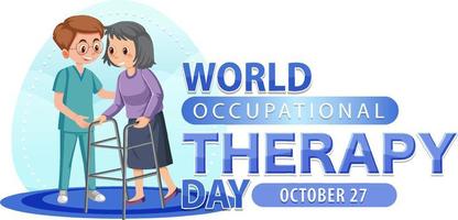 World occupational therapy day text banner design vector