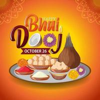 Happy Bhai Dooj day poster design vector