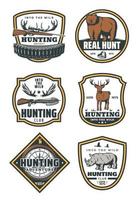 Set of huntings icons vector