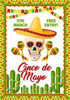 Cinco de Mayo Mexican party vector invitation