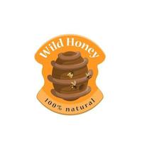 Wild honey bee hive symbol for label design vector