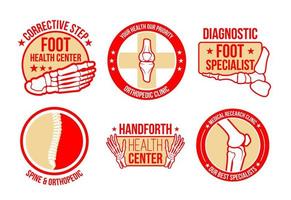 Vector icons for orthopedics health center