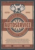 Vector retro poster for car auto service