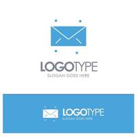 mensaje correo electrónico logotipo sólido azul con lugar para el eslogan vector