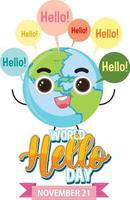 World hello day banner design vector