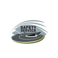 Vector road safety service isolated icon template