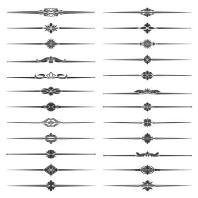 Divider and border with vintage floral ornament