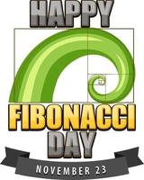 Fibonacci day poster design vector