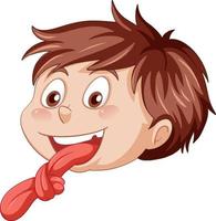 Boy cartoon character with tongue twister vector