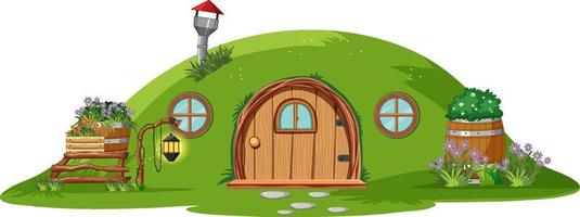 Hobbit house isolated on white background vector