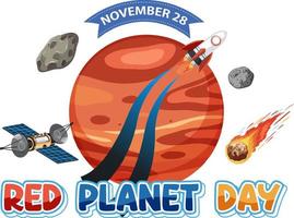 Red Planet Day Banner Design vector