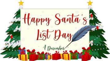 diseño de banner de feliz día de la lista de santa vector