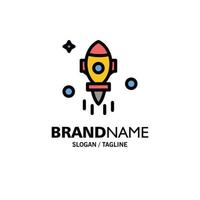 Astronomy Rocket Space Fly Business Logo Template Flat Color vector