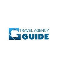 Blue logo for travel agency vector