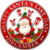 Happy Santa's List Day banner design vector