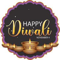 feliz festival de luces diwali vector