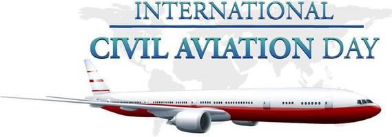 diseño de banner del día mundial de la aviación civil vector