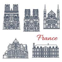 Travel landmark of French Roman Catholic Church vector