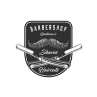 Barbershop straight razor icon of barber shop vector