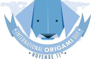 diseño del logotipo del día internacional del origami vector