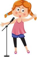 Singer girl cartoon character vector