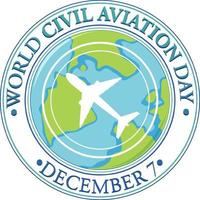 diseño de banner del día mundial de la aviación civil vector