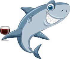 Smiling shark cartoon character vector