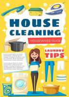 folleto de vector para la limpieza de la casa