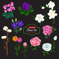 Flower icon of garden and house flowering plant vector