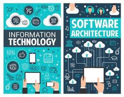 Infographic design of information technology vector