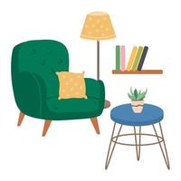 Comfy living room interior vector