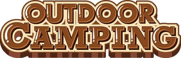 Text design for word outdoor camping vector