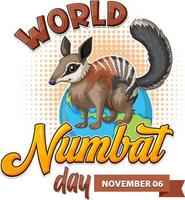 World Numbat Day Logo Design vector