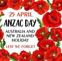 Anzac Day Lest We Forget poppy vector memory card