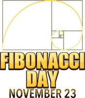 Fibonacci day poster design vector