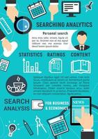 Searching analytics digital technology vector