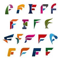 Alphabet letter F modern font for branding design vector