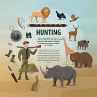 Vector poster hunting concept