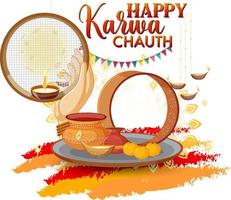 Happy Karva Chauth Banner Design vector