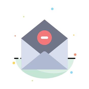 Communication Delete DeleteMail Email Abstract Flat Color Icon Template vector