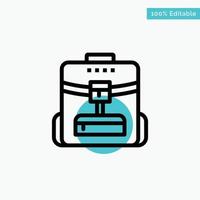 Bag Back bag School Service turquoise highlight circle point Vector icon