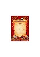 Chinese New Year vector 2018 calendar scroll