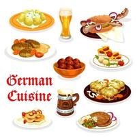 icono de cena de cocina alemana con comida oktoberfest vector