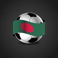 bandera de bangladesh envoltura de fútbol vector