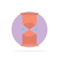 Hourglass Time Timer Watch Sand Abstract Circle Background Flat color Icon vector